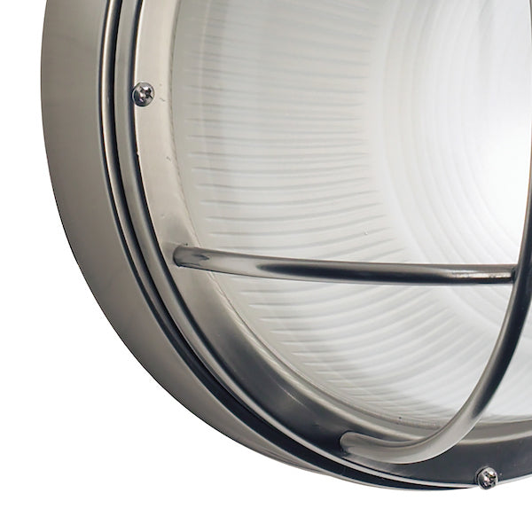 Dar Salcombe Outdoor Wall Light Round Stainless Steel IP44 – from Amos Lighting + Home