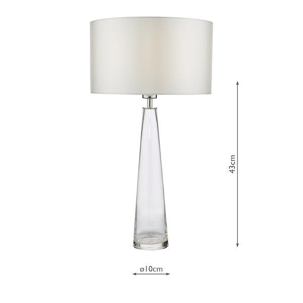 Dar Samara Table Lamp Base Clear Glass – from Amos Lighting + Home