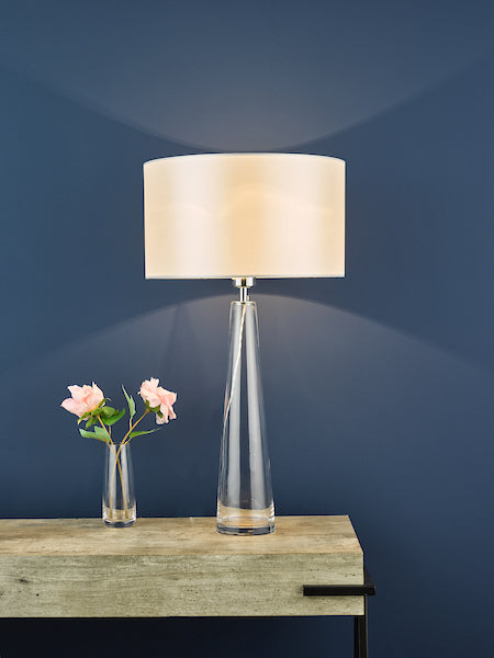 Dar Samara Table Lamp Base Clear Glass – from Amos Lighting + Home