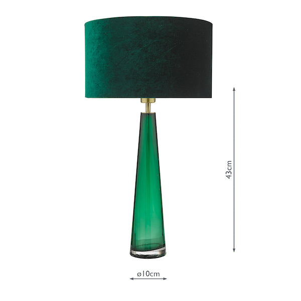 Dar Samara Table Lamp Base Green Glass – from Amos Lighting + Home