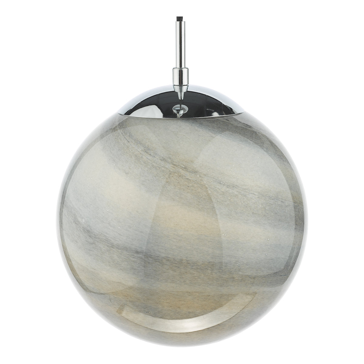 Dar Saturn Pendant Planet Style Glass and Polished Chrome – from Amos Lighting + Home