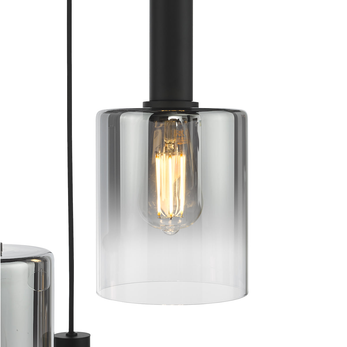 Dar Savannah 3 Light Cluster Pendant Matt Black and Smoked Glass – from Amos Lighting + Home
