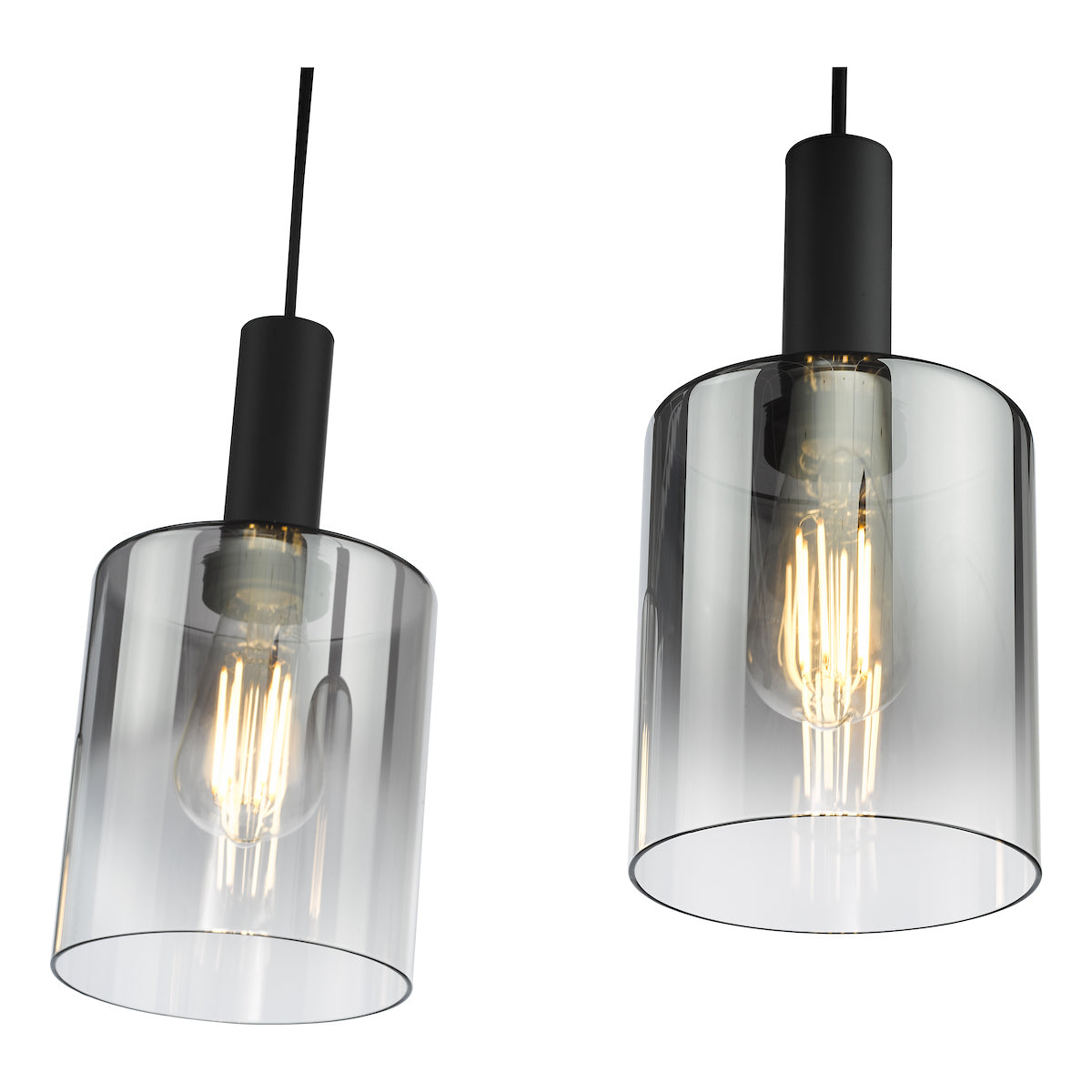 Dar Savannah 4 Light Bar Pendant Matt Black and Smoked Glass – from Amos Lighting + Home