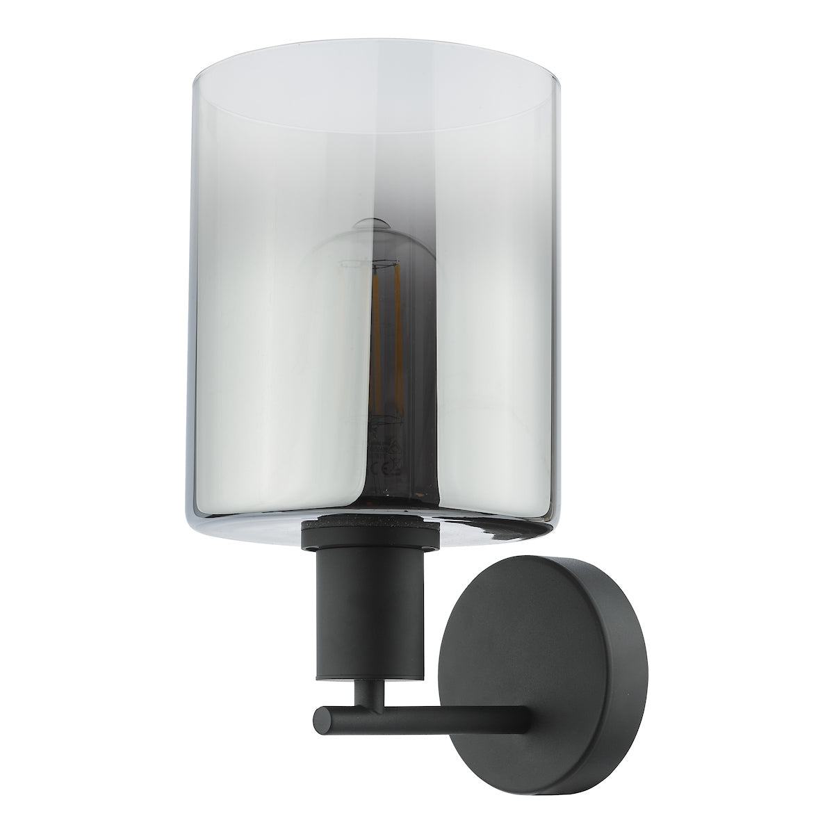 Dar Savannah Wall Light Matt Black and Smoked Glass – from Amos Lighting + Home