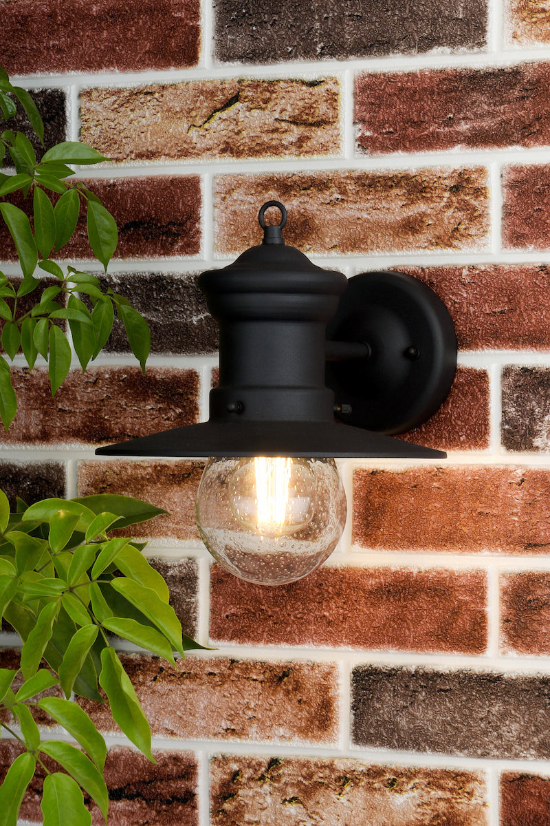 Dar Sedgewick Outdoor Wall Light Black Glass IP44 – from Amos Lighting + Home