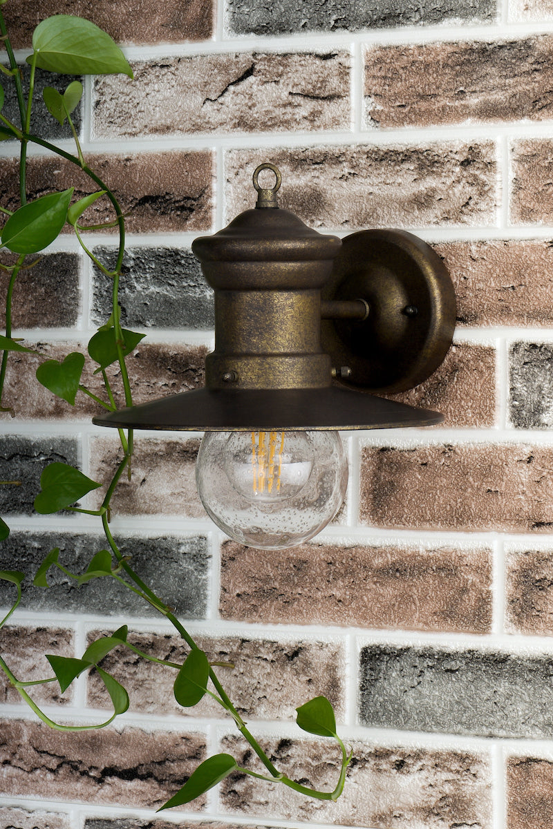 Dar Sedgewick Outdoor Wall Light Bronze Glass IP44 – from Amos Lighting + Home