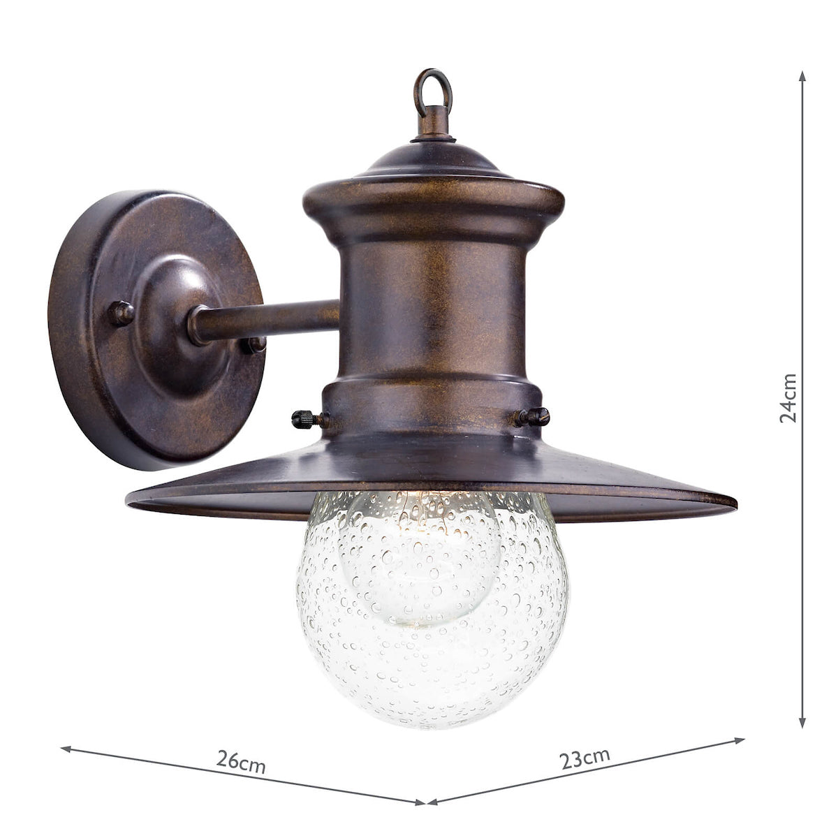 Dar Sedgewick Outdoor Wall Light Bronze Glass IP44 – from Amos Lighting + Home