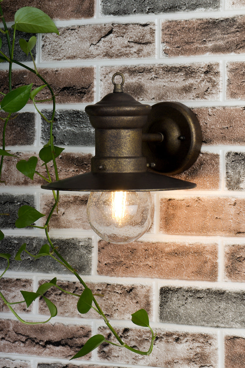 Dar Sedgewick Outdoor Wall Light Bronze Glass IP44 – from Amos Lighting + Home