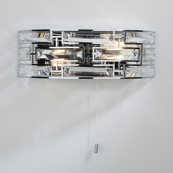 Dar Seville Wall Light Crystal & Polished Chrome – from Amos Lighting + Home