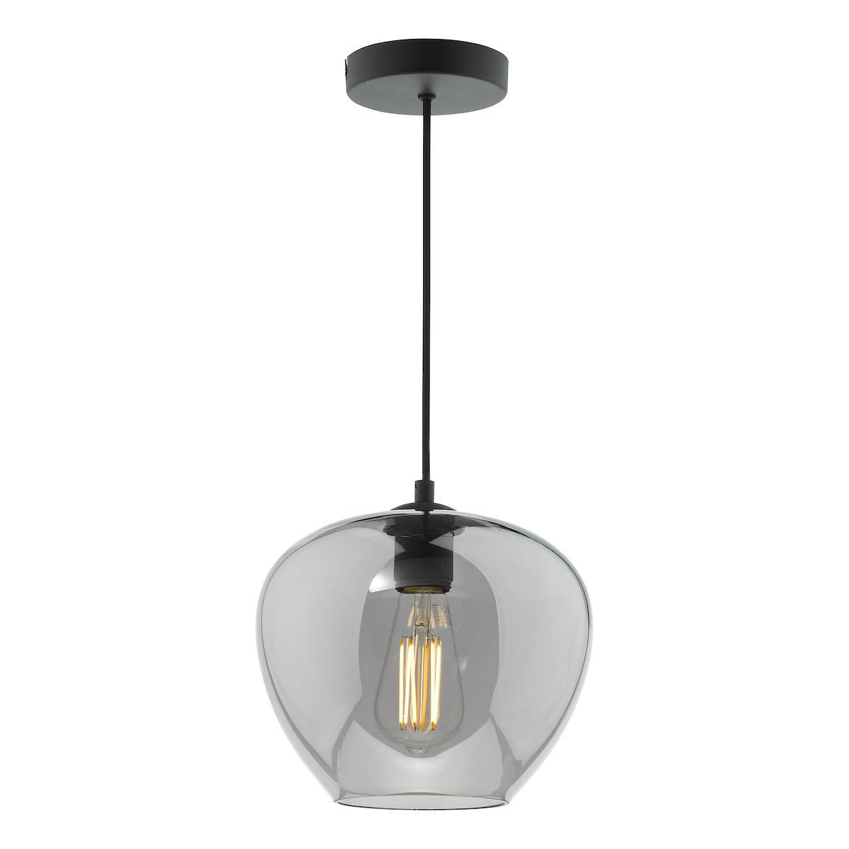 Dar Shilah Pendant Matt Black and Smoked Glass – from Amos Lighting + Home