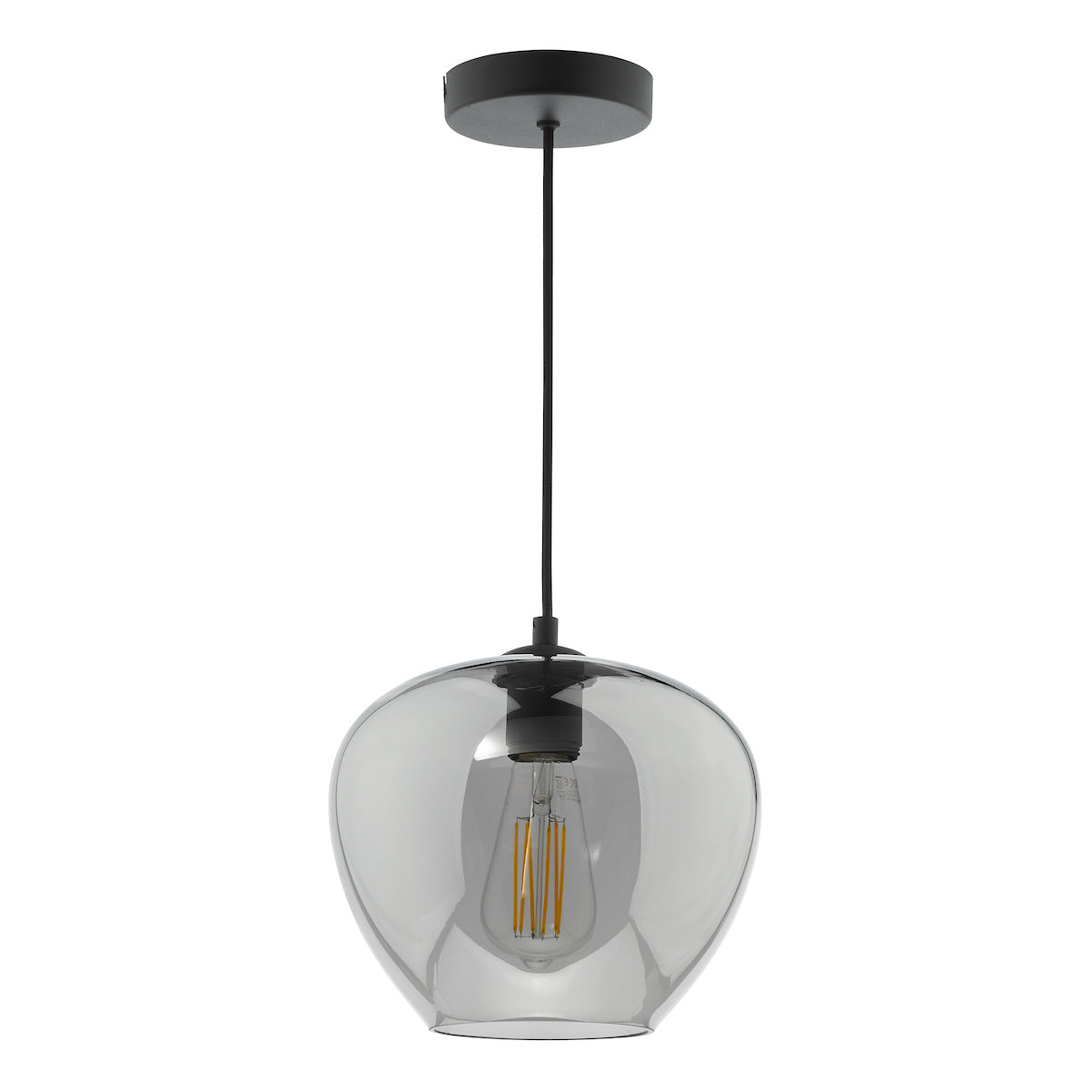 Dar Shilah Pendant Matt Black and Smoked Glass – from Amos Lighting + Home