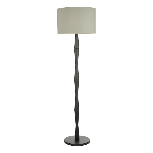 Dar Sierra Floor Lamp Black Wood with Shade – from Amos Lighting + Home