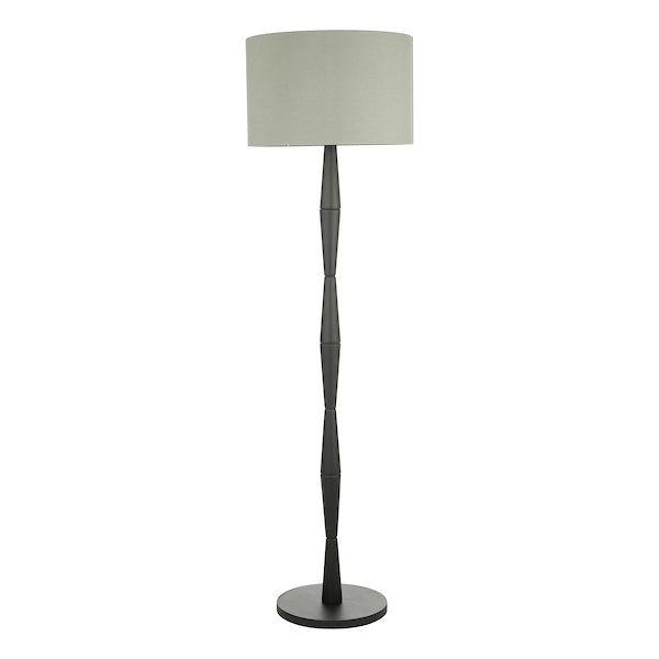 Dar Sierra Floor Lamp Black Wood with Shade – from Amos Lighting + Home
