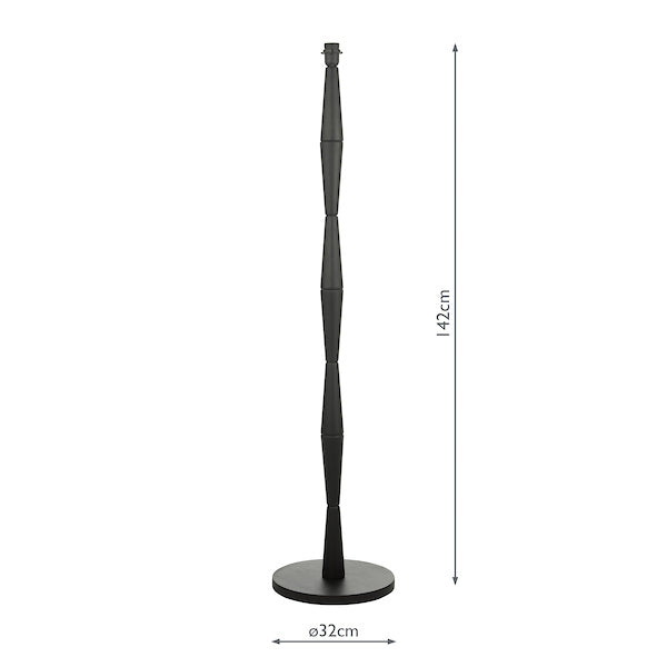 Dar Sierra Floor Lamp Black Wood with Shade – from Amos Lighting + Home