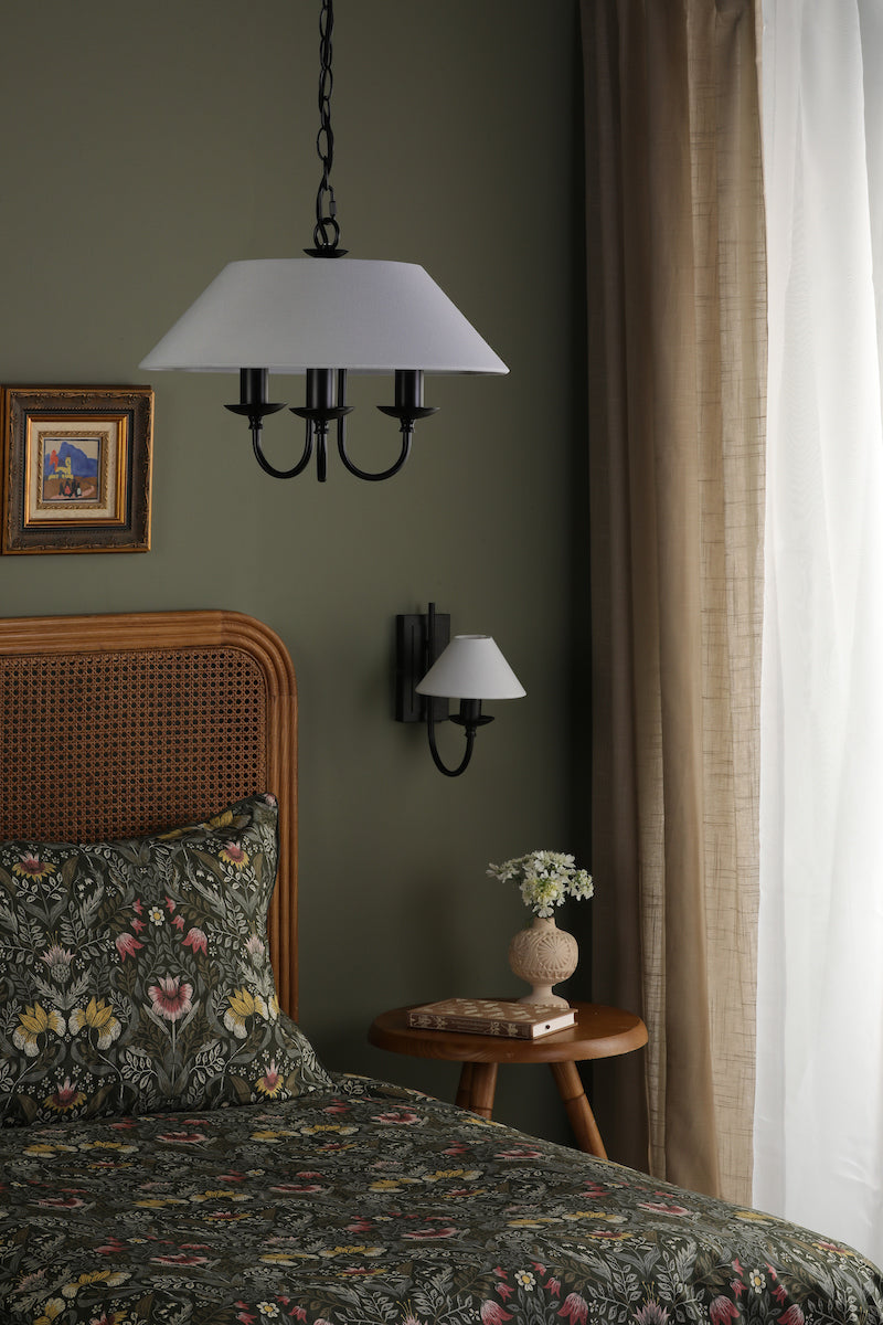 Dar Sivan 3 Light Pendant Matt Black With Shade – from Amos Lighting + Home