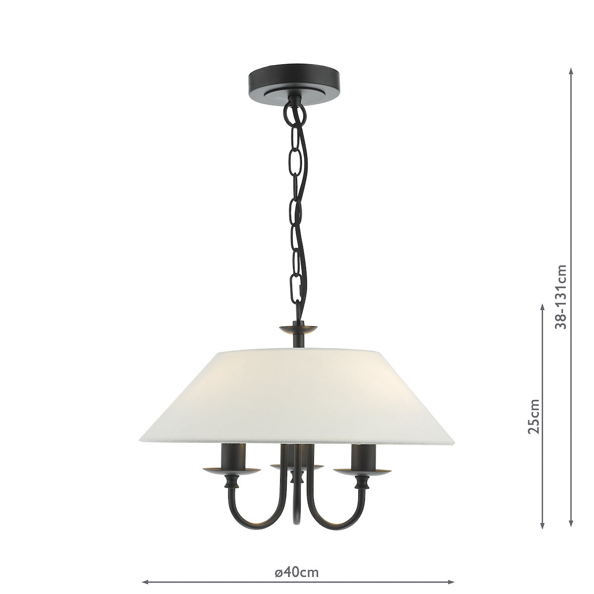 Dar Sivan 3 Light Pendant Matt Black With Shade – from Amos Lighting + Home