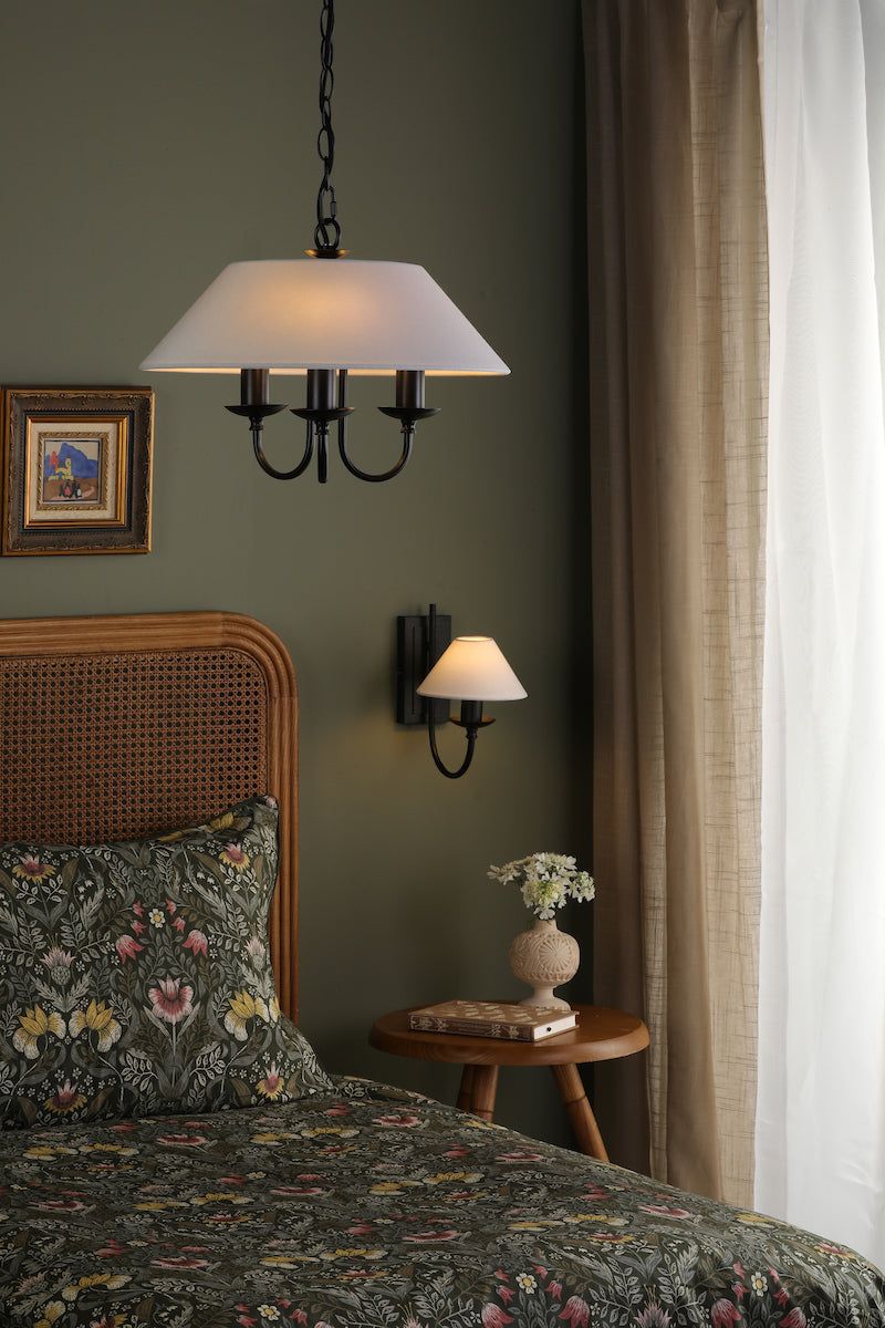 Dar Sivan 3 Light Pendant Matt Black With Shade – from Amos Lighting + Home