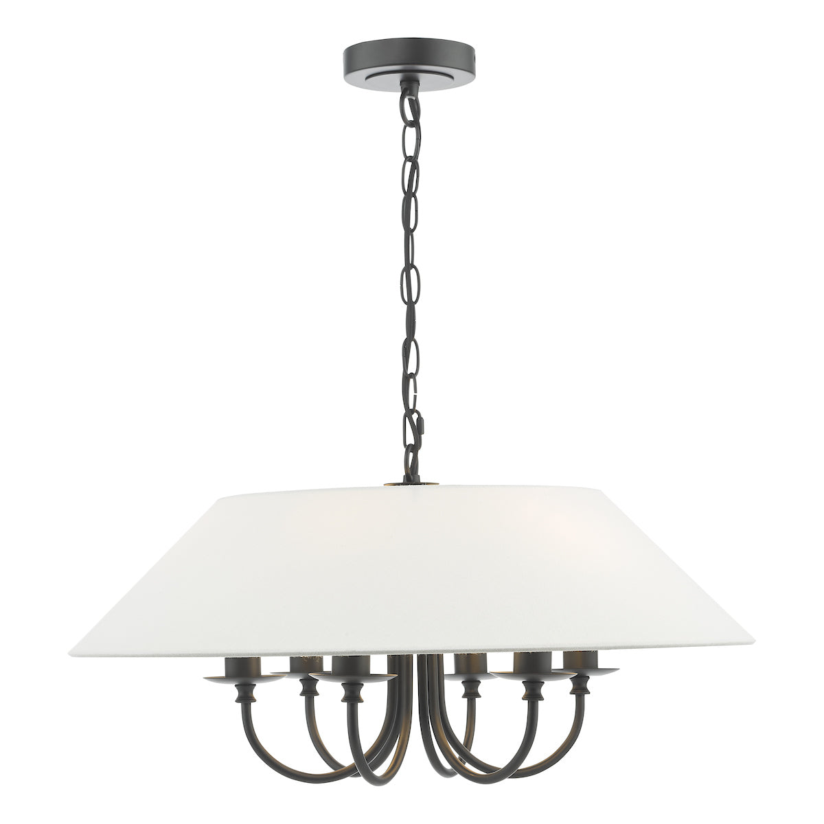 Dar Sivan 6 Light Pendant Matt Black With Shade – from Amos Lighting + Home