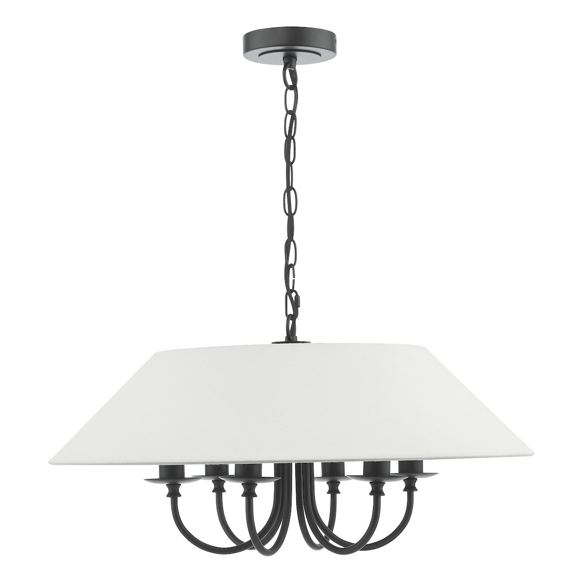 Dar Sivan 6 Light Pendant Matt Black With Shade – from Amos Lighting + Home