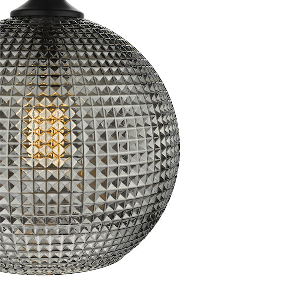 Dar Soren Pendant Black And Smoked Textured Glass – from Amos Lighting + Home