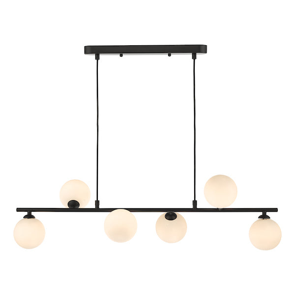 Dar Spiral Bar Pendant Black with Opal Shades – from Amos Lighting + Home