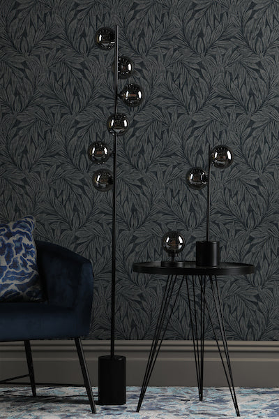 Dar Spiral Floor Lamp Black with Smoked Shades – from Amos Lighting + Home