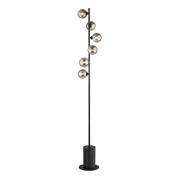 Dar Spiral Floor Lamp Black with Smoked Shades – from Amos Lighting + Home