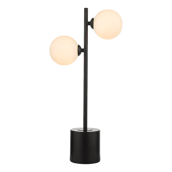 Dar Spiral Table Lamp Black with Opal Shades – from Amos Lighting + Home