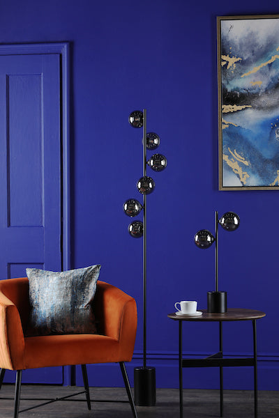 Dar Spiral Table Lamp Black with Smoked Shades – from Amos Lighting + Home