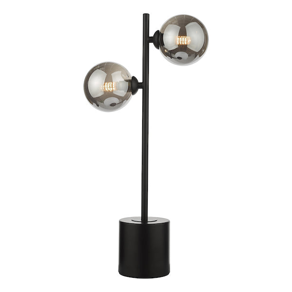 Dar Spiral Table Lamp Black with Smoked Shades – from Amos Lighting + Home