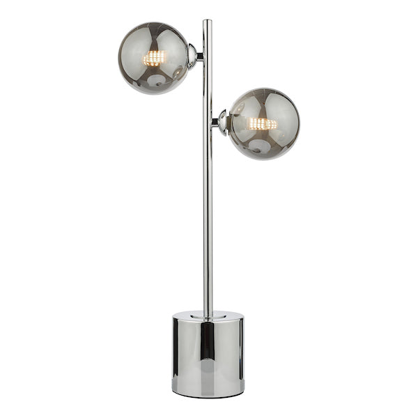 Dar Spiral Table Lamp Polished Chrome with Smoked Shades – from Amos Lighting + Home