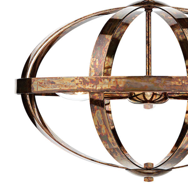 Dar Symbol 3 Light Pendant Petrol Copper – from Amos Lighting + Home