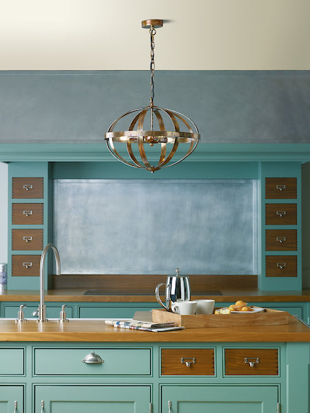 Dar Symbol 3 Light Pendant Petrol Copper – from Amos Lighting + Home