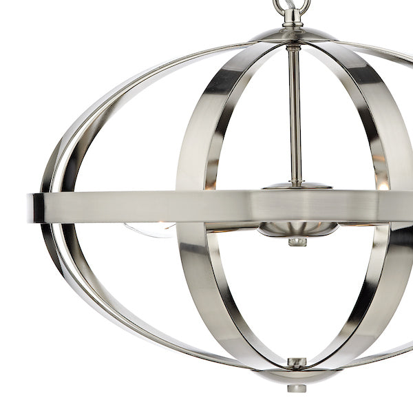 Dar Symbol 3 Light Pendant Satin Chrome – from Amos Lighting + Home