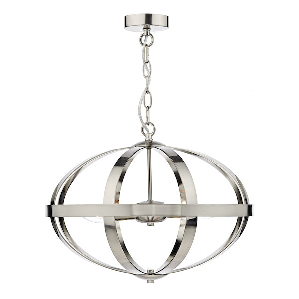 Dar Symbol 3 Light Pendant Satin Chrome – from Amos Lighting + Home