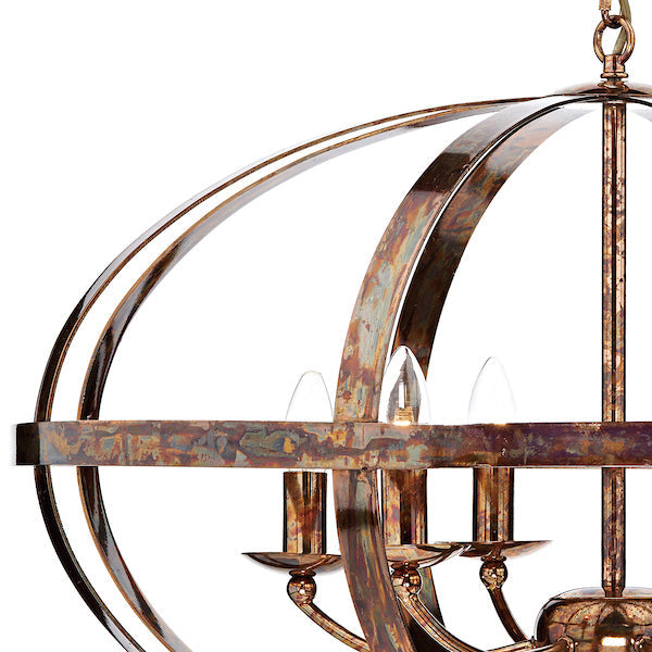 Dar Symbol 6 Light Pendant Petrol Copper – from Amos Lighting + Home