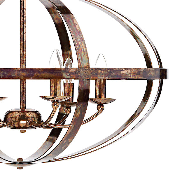 Dar Symbol 6 Light Pendant Petrol Copper – from Amos Lighting + Home