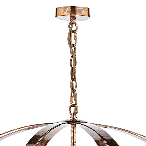 Dar Symbol 6 Light Pendant Petrol Copper – from Amos Lighting + Home