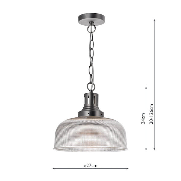 Dar Tack Glass Pendant Industrial Nickel – from Amos Lighting + Home