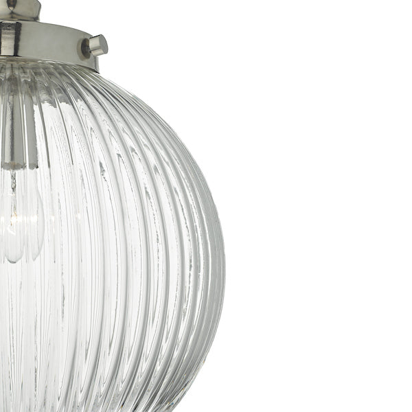 Dar Tamara Pendant Satin Nickel & Ribbed Glass – from Amos Lighting + Home