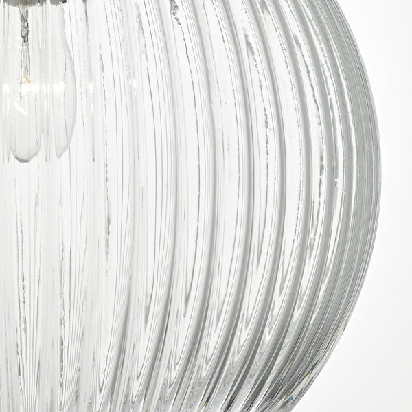 Dar Tamara Pendant Satin Nickel & Ribbed Glass – from Amos Lighting + Home