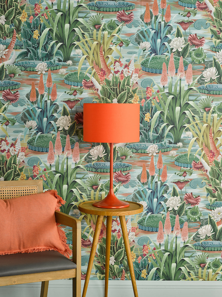 Dar Toledo Table Lamp Satin Orange With Shade – from Amos Lighting + Home