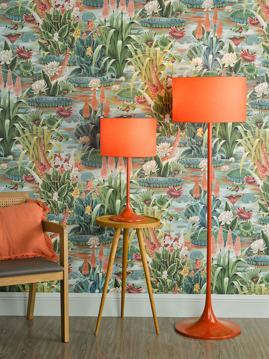 Dar Toledo Table Lamp Satin Orange With Shade – from Amos Lighting + Home