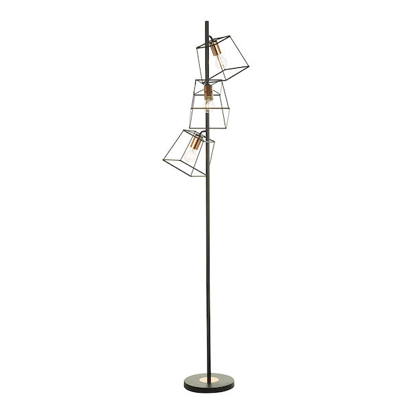 Dar Tower Floor Lamp Black and Copper – from Amos Lighting + Home