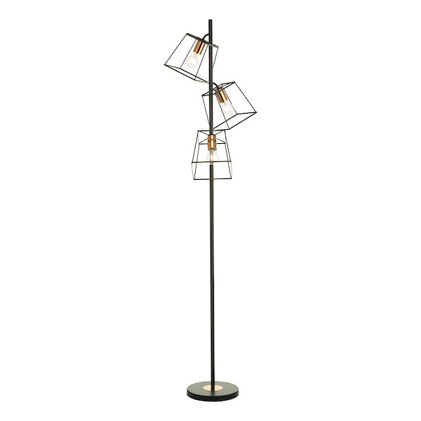 Dar Tower Floor Lamp Black and Copper – from Amos Lighting + Home