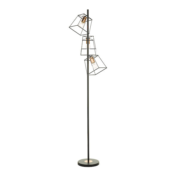Dar Tower Floor Lamp Black and Copper – from Amos Lighting + Home