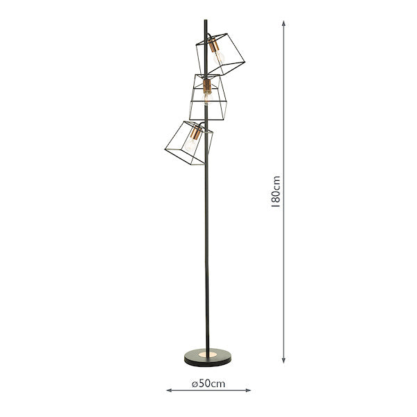 Dar Tower Floor Lamp Black and Copper – from Amos Lighting + Home