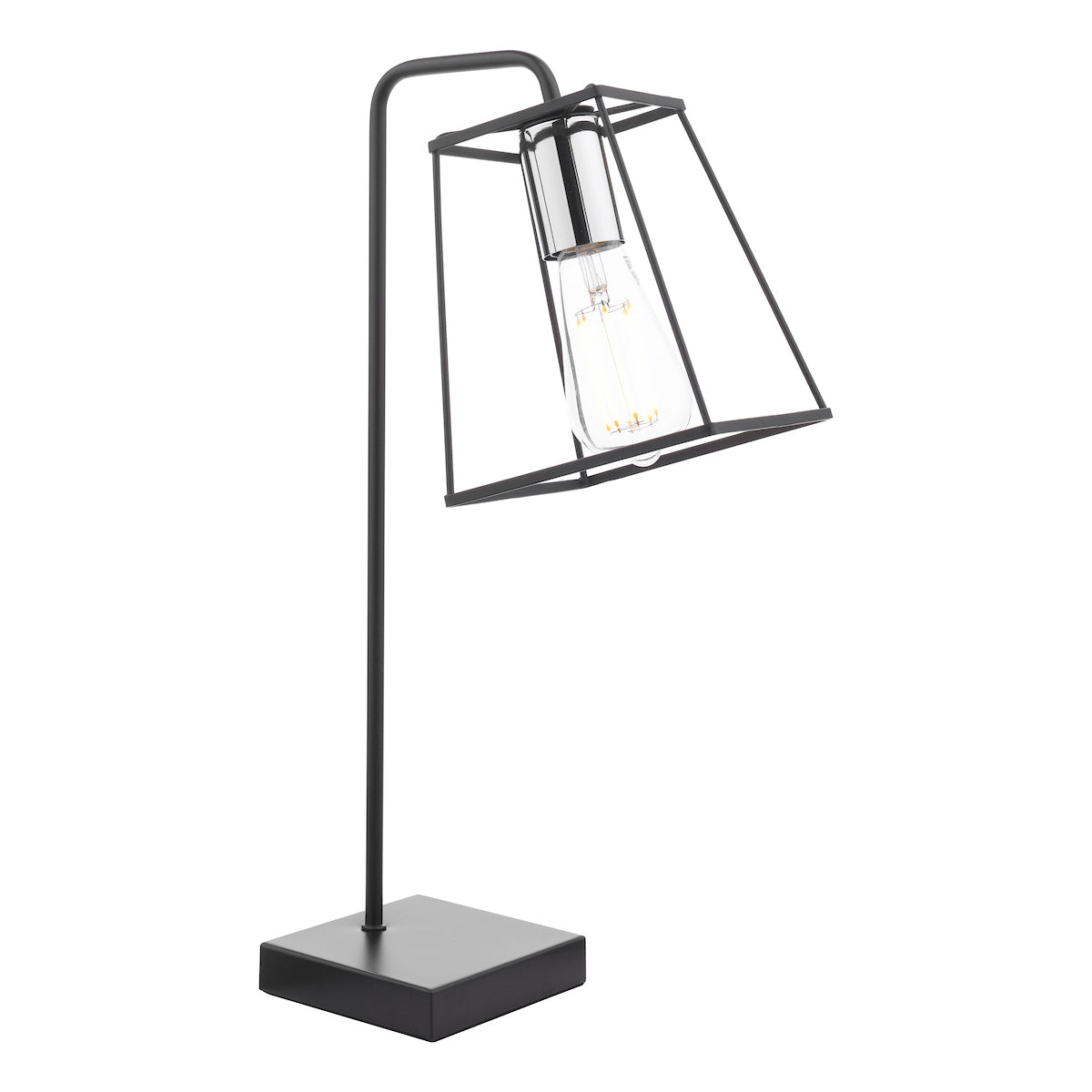 Dar Tower Table Lamp Matt Black and Polished Chrome – from Amos Lighting + Home