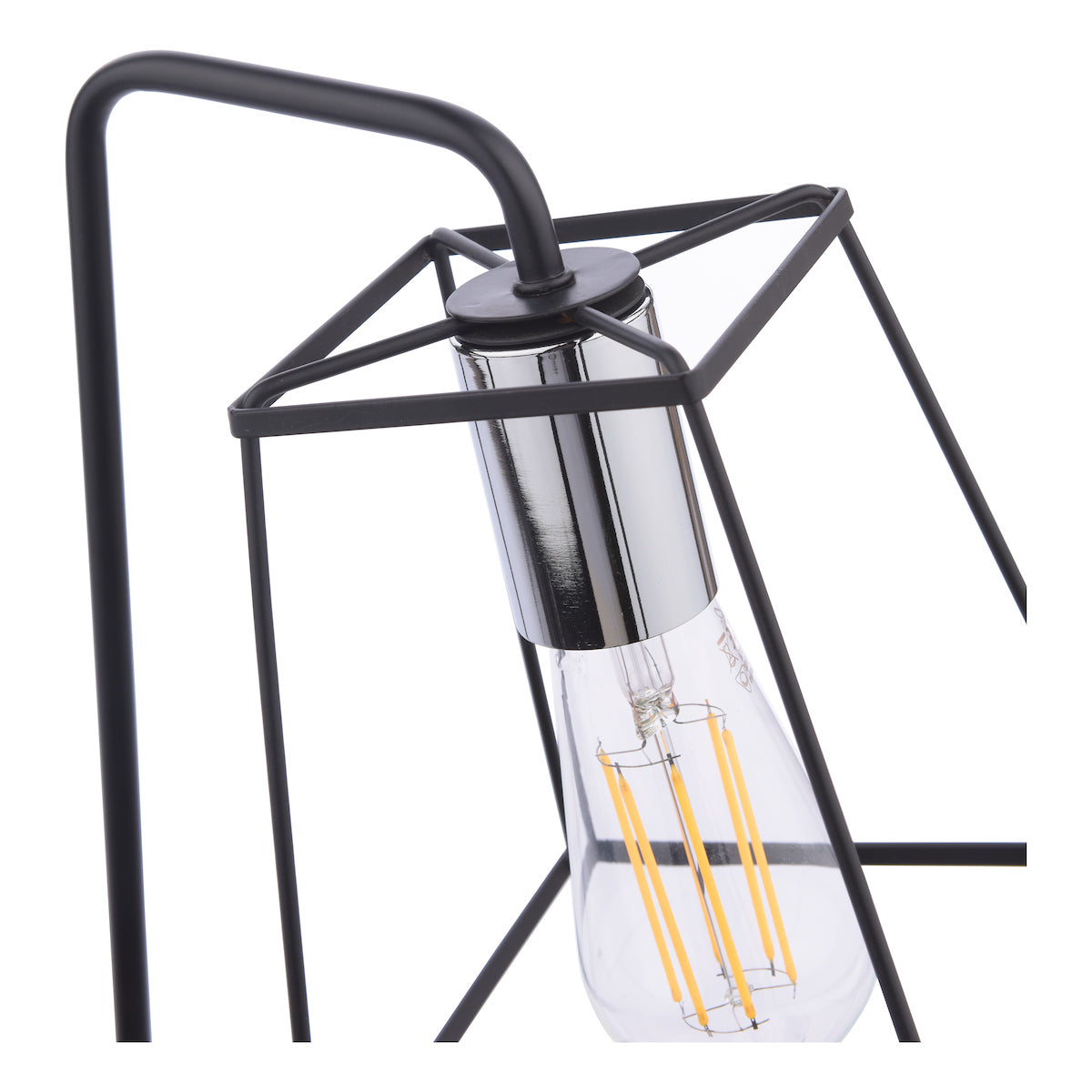 Dar Tower Table Lamp Matt Black and Polished Chrome – from Amos Lighting + Home