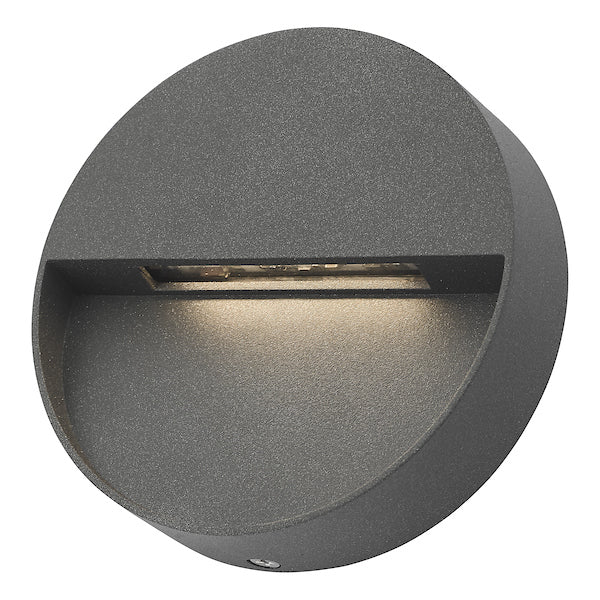 Dar Ugo Outdoor Wall Light Round Eyelid Anthracite IP65 LED – from Amos Lighting + Home